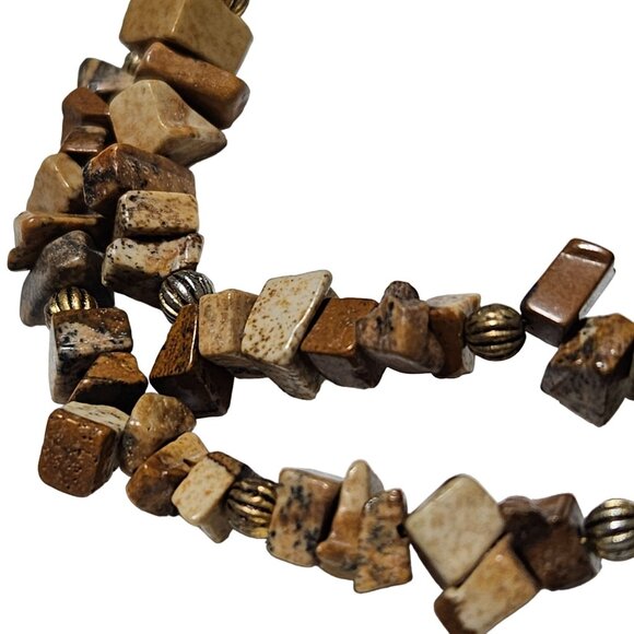 Boho Natural Stone Chunky Gemstone Beaded Bracelet Toggle Clasp Fashion Jewelry - Picture 2 of 5